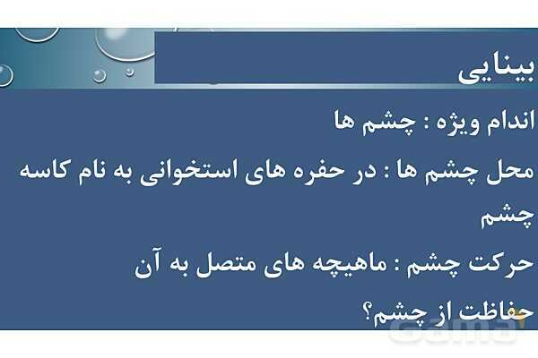 پاورپوینت خلاصه فصل 2 زیست یازدهم؛ حواس- پیش نمایش