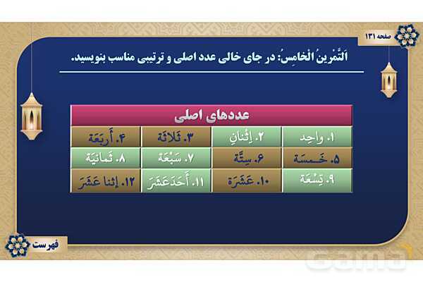 پاورپوینت درس دهم عربی پایه نهم چاپ 1404- پیش نمایش