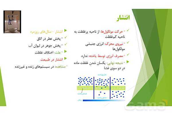 پاور آموزش کنکور محور زیست شناسی دهم | فصل 1 گفتار 3: ورود و خروج مواد از یاخته- پیش نمایش