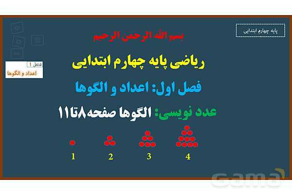 پاورپوینت ریاضی چهارم ابتدایی | فصل 1: الگوها - پیش نمایش
