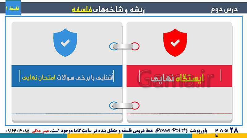 پاورپوینت تدریس مفهومی فلسفه یازدهم | درس 2: ریشه و شاخه‌های فلسفه- پیش نمایش