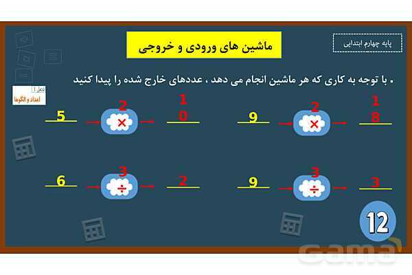  پاورپوینت ریاضی چهارم ابتدایی | فصل 1: ماشین های ورودی و خروجی - پیش نمایش