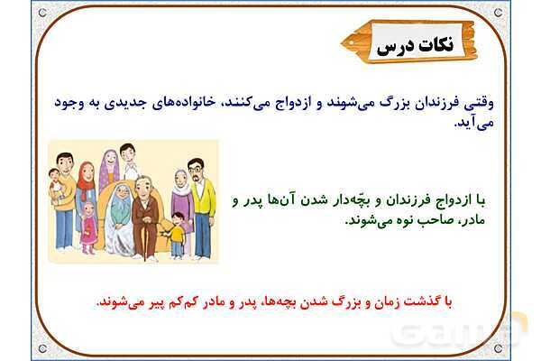 پاورپوینت مطالعات اجتماعی سوم دبستان | درس 6: تغییر در خانواده- پیش نمایش