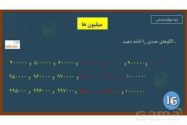 پاورپوینت ریاضی چهارم ابتدایی | فصل 1: معرفی میلیون- پیش نمایش