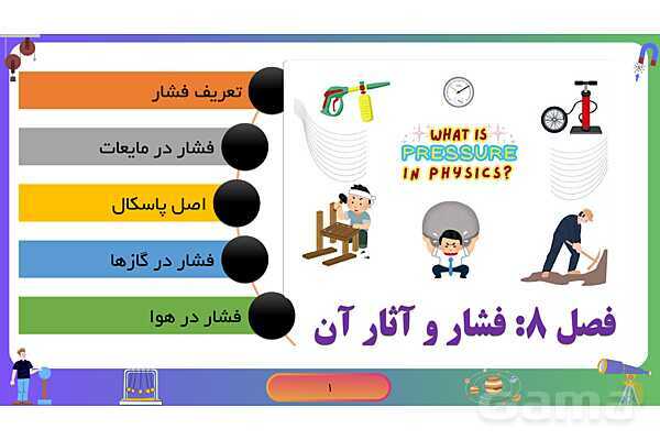 پاورپوینت فصل 8 علوم نهم: فشار- پیش نمایش