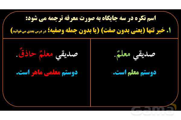 پاورپوینت عربی یازدهم: استثنائات اسم معرفه و نکره- پیش نمایش