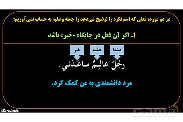 پاورپوینت عربی یازدهم: حالت‌های خاص جمله وصفیه- پیش نمایش
