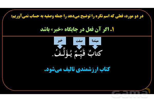پاورپوینت عربی یازدهم: حالت‌های خاص جمله وصفیه- پیش نمایش