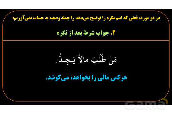 پاورپوینت عربی یازدهم: حالت‌های خاص جمله وصفیه- پیش نمایش