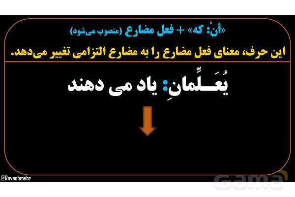 پاورپوینت عربی یازدهم: حروف ناصبه و فعل مضارع منصوب- پیش نمایش