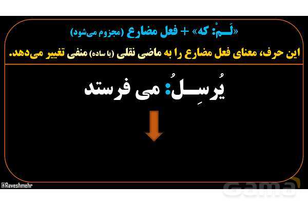 پاورپوینت عربی یازدهم: حروف جازمه و فعل مضارع مجزوم- پیش نمایش