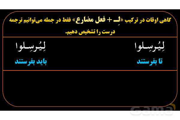 پاورپوینت عربی یازدهم: انواع «لِ»- پیش نمایش
