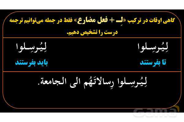 پاورپوینت عربی یازدهم: انواع «لِ»- پیش نمایش