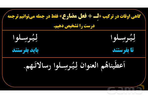 پاورپوینت عربی یازدهم: انواع «لِ»- پیش نمایش
