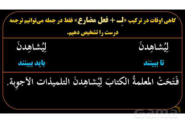 پاورپوینت عربی یازدهم: انواع «لِ»- پیش نمایش