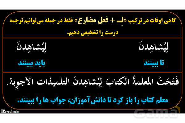 پاورپوینت عربی یازدهم: انواع «لِ»- پیش نمایش