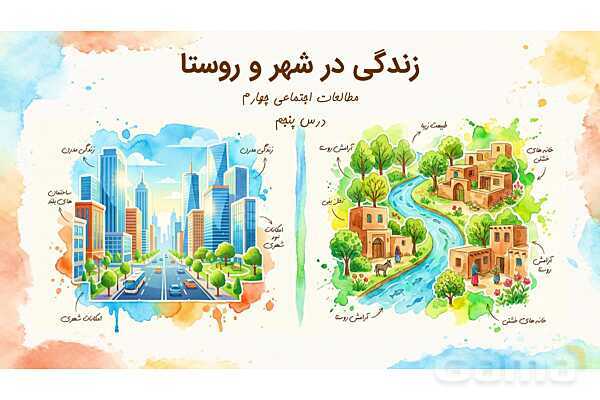 پاور درس 5 مطالعات چهارم: زندگی در شهر و روستا
