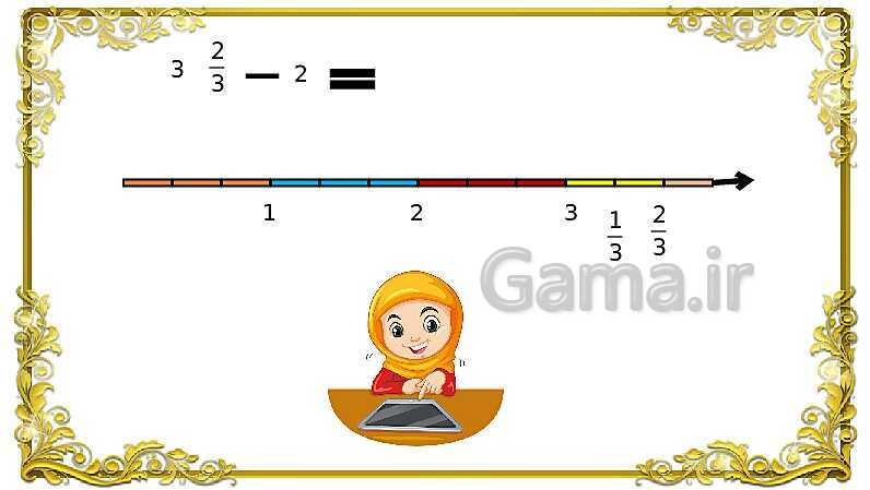 پاورپوینت ریاضی پنجم دبستان | جمع کسر و اعداد مخلوط- پیش نمایش