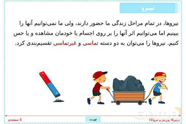 پاورپوینت تدریس علوم تجربی ششم دبستان | درس 6: ورزش و نیرو (1)- پیش نمایش