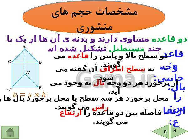 پاورپوینت تدریس ریاضی هفتم | فصل 6: سطح و حجم- پیش نمایش