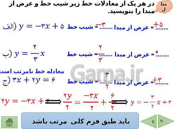 پاورپوینت درسنامه ریاضی نهم | فصل 6: خط و معادله های خطی- پیش نمایش