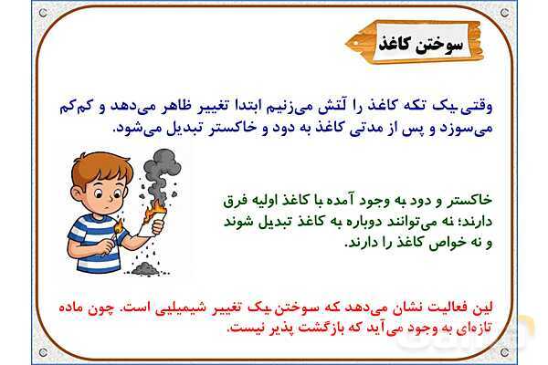 پاورپوینت علوم تجربی پنجم دبستان | درس 2: ماده تغییر می‌کند- پیش نمایش