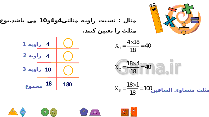 پاورپوینت آموزشی ریاضی ششم دبستان | فصل 6: تناسب ( تسهیم به نسبت)- پیش نمایش