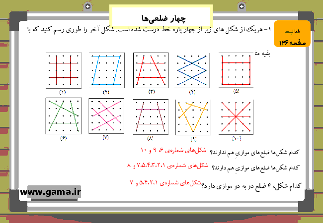 پاورپوینت آموزش و راهنمای گام به گام ریاضی چهارم دبستان | فصل 6: چهار ضلعی‌ها- پیش نمایش