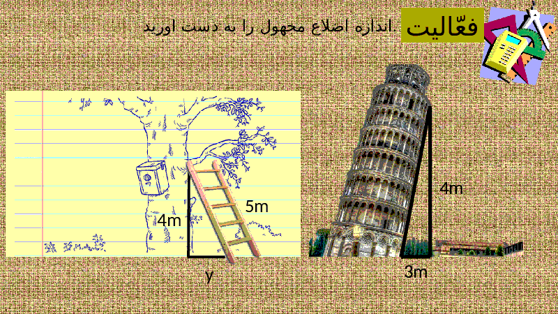 پاور پوینت ریاضی هشتم | درس رابطه فیثاغورس- پیش نمایش