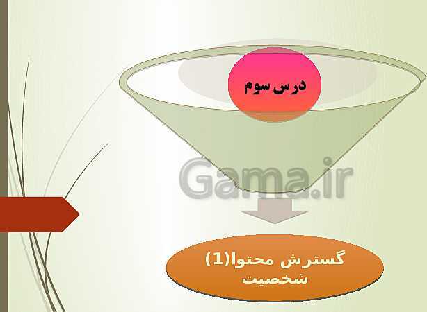 پاورپوینت نگارش (2) یازدهم دبیرستان | درس 3: گسترش محتوا (2): شخصیت- پیش نمایش