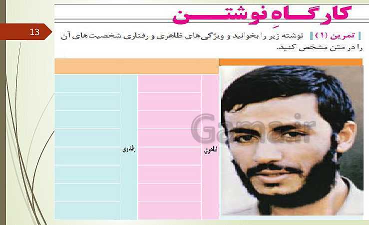 پاورپوینت نگارش (2) یازدهم دبیرستان | درس 3: گسترش محتوا (2): شخصیت- پیش نمایش