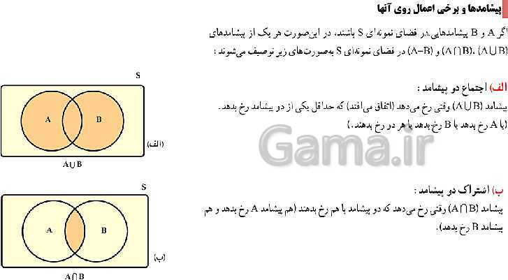 پاورپوینت ریاضی (1) دهم دبیرستان | درس 1: احتمال یا اندازه‌گیری شانس (پدیده و پیشامد تصادفی، فضای نمونه ای و اعمال روی پیشامدها)- پیش نمایش