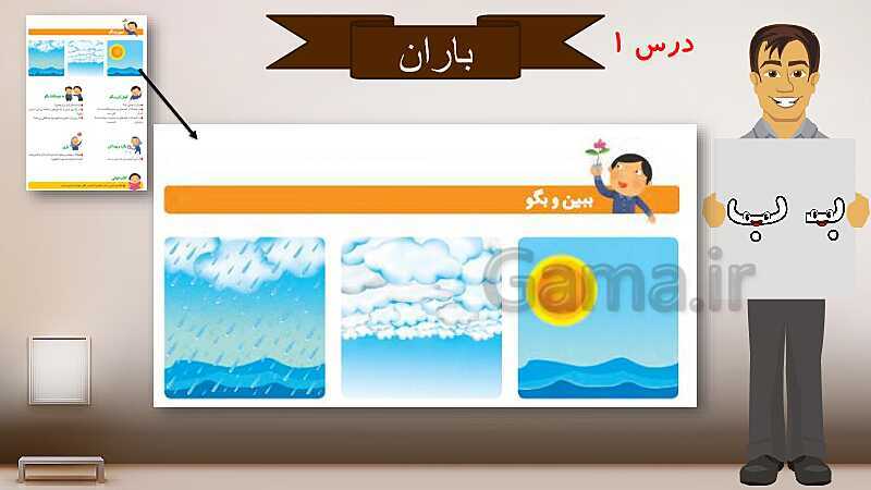 پاورپوینت انیمیشنی آموزش کتاب فارسی اول دبستان | درس 1: آ ا ــ بـ ب- پیش نمایش