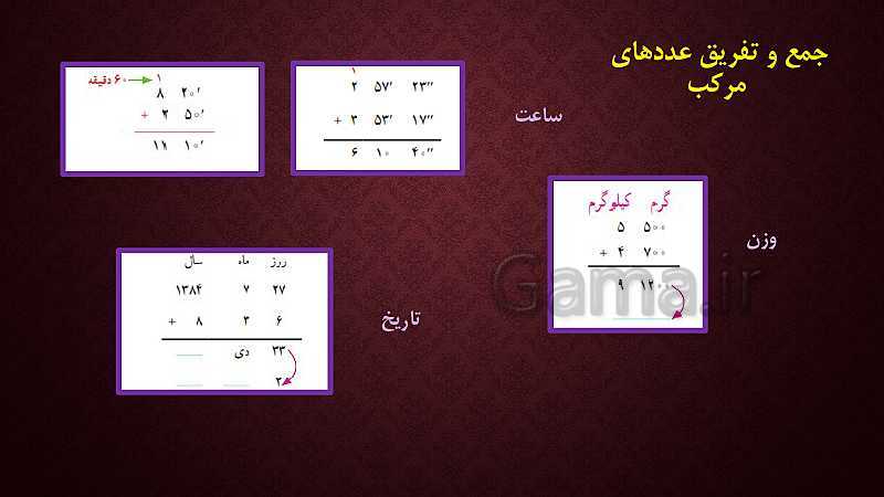 رابطه طولی کتب درسی ریاضی پایه اول تا ششم ( مبحث عملیات ریاضی)- پیش نمایش