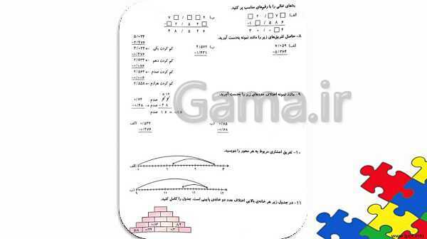 پاورپوینت ریاضی پنجم دبستان | فصل 5 | درس 3: تفریق عددهای اعشاری- پیش نمایش