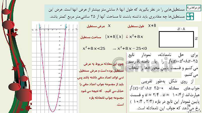 پاورپوینت ریاضی (2) فنی یازدهم هنرستان |  پودمان 2: تابع‌های خطی و درجۀ دوم و کاربرد آنها در حل معادله‌ها و نامعادله‌ها- پیش نمایش