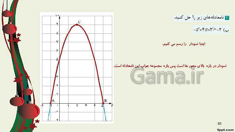 پاورپوینت ریاضی (2) فنی یازدهم هنرستان |  پودمان 2: تابع‌های خطی و درجۀ دوم و کاربرد آنها در حل معادله‌ها و نامعادله‌ها- پیش نمایش