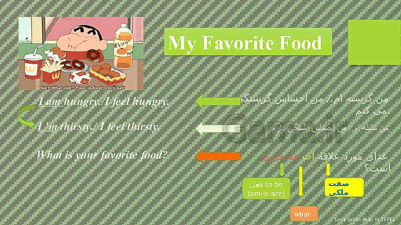 پاورپوینت انگلیسی هفتم  | Lesson 8: My Favorite Food- پیش نمایش