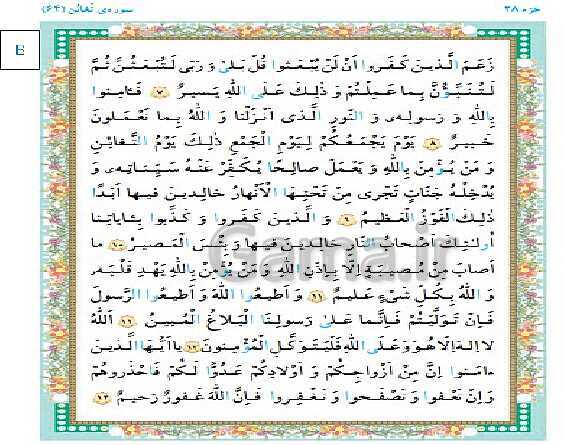 پاورپوینت قرآن چهارم دبستان | درس 2: سوره‌ی تَغابُن آیات 1 تا 6- پیش نمایش