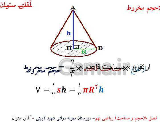 پاورپوینت آموزش ریاضی نهم | فصل 8: حجم و مساحت- پیش نمایش