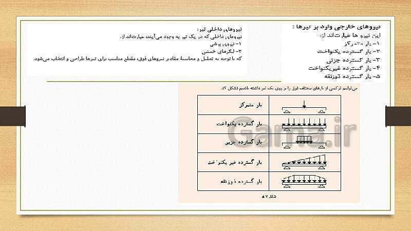 پاورپوینت اسکلت سازی ساختمان یازدهم هنرستان | فصل 4: اجرای تیر بتنی (پوتر)- پیش نمایش