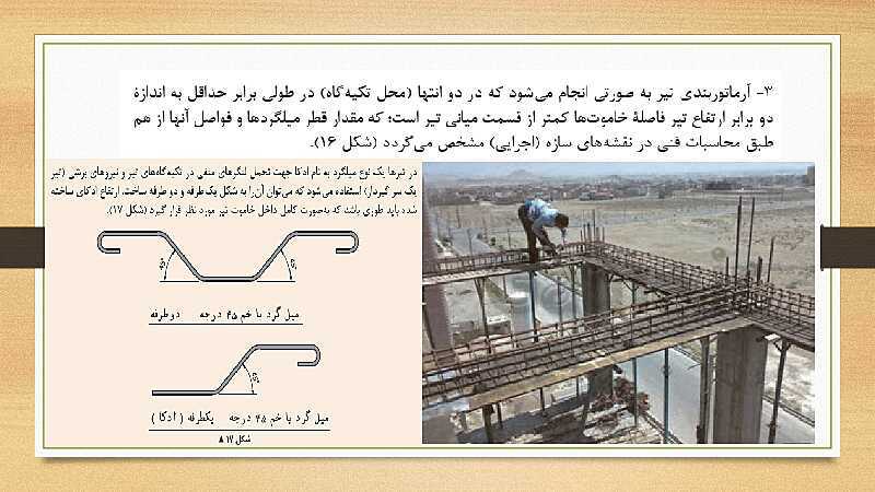 پاورپوینت اسکلت سازی ساختمان یازدهم هنرستان | فصل 4: اجرای تیر بتنی (پوتر)- پیش نمایش