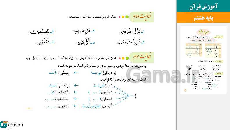 پاورپوینت کتاب محور ویژه تدریس مجازی قرآن هشتم | درس 1 تا 12- پیش نمایش