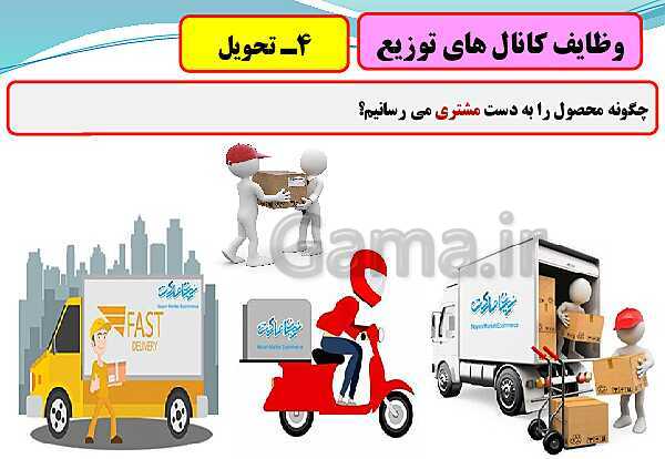 پاورپوینت تدریس با نمودار مفهومی کارگاه کار آفرینی و تولید دهم دبیرستان | بخش 21: تعیین کانال توزیع- پیش نمایش