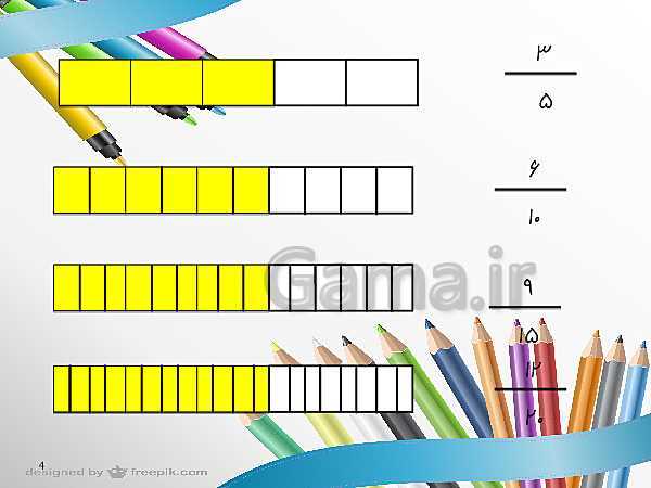 پاورپوینت ریاضی چهارم دبستان | آموزش کسرهای مساوی- پیش نمایش