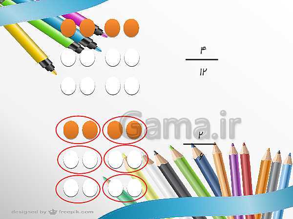 پاورپوینت ریاضی چهارم دبستان | آموزش کسرهای مساوی- پیش نمایش