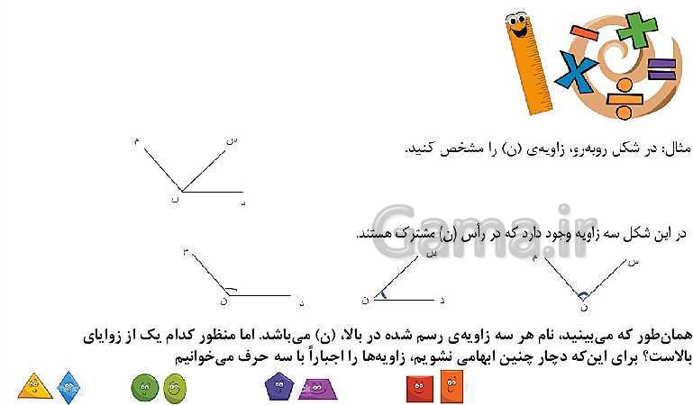 پاورپوینت ریاضی چهارم دبستان | زاویه و انواع آن- پیش نمایش