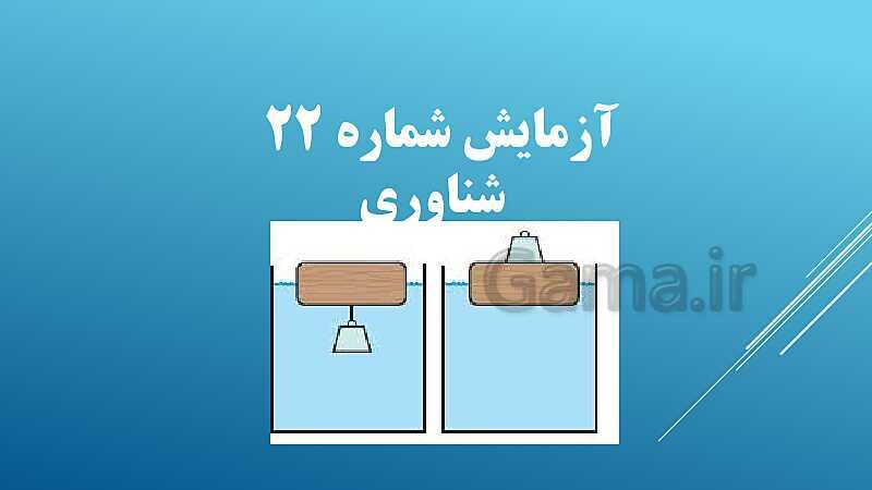 پاورپوینت آزمایشگاه علوم تجربی (1) دهم |  شناوری- پیش نمایش