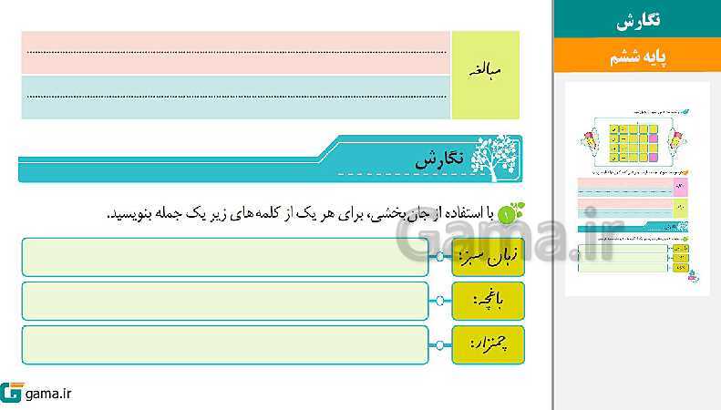 پاورپوینت کتاب محور ویژه تدریس مجازی نگارش ششم دبستان | درس 1 تا 17- پیش نمایش