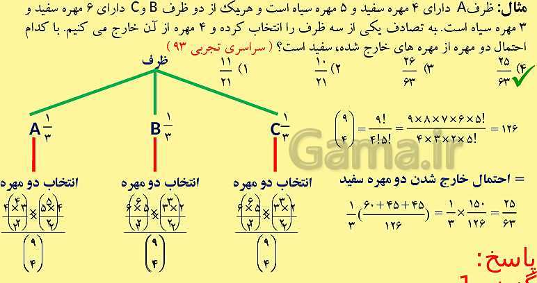 پاورپوینت آموزش و حل تمرین و تست فصل 7 ریاضی دوازدهم تجربی | احتمال- پیش نمایش